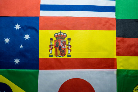Spain flag of the participating countries in the international championship tournamentの写真素材