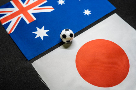Football match with national flags