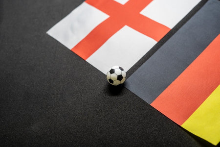 England vs Germany, Football match with national flagsの写真素材