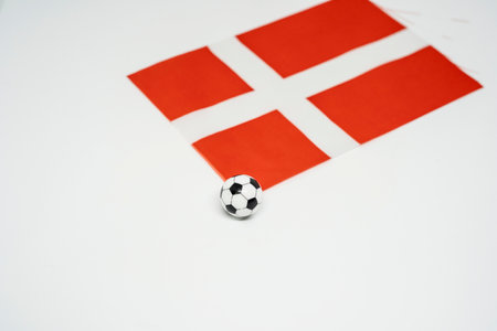 Denmark Football with national flagsの写真素材