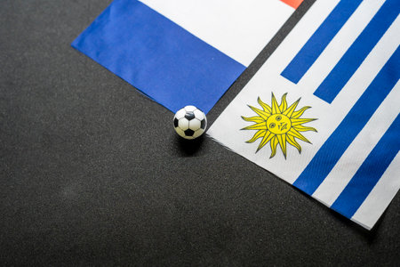 Football match with national flags