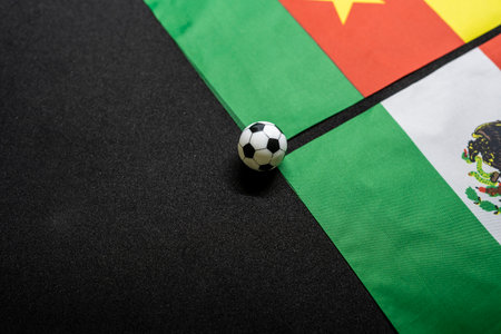 Cameroon vs Mexico, Football match with national flagsの写真素材