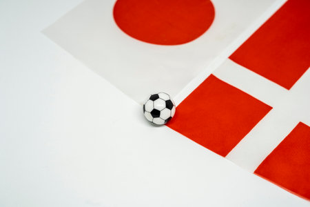 Football match with national flagsの写真素材