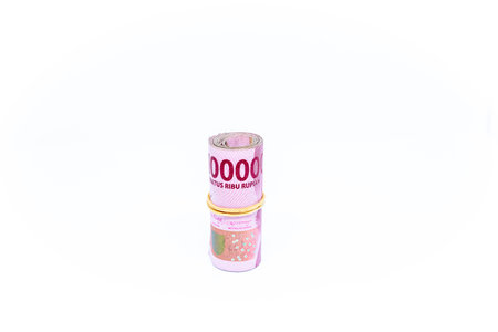 Indonesian rupiah with irregular folds