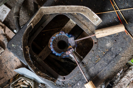 Craftsmen of traditional muslim lantern lamps in Cianjur are called "Lampu Gentur". Lampu Gentur are one of the handicraft products that are characteristic of Cianjur, Indonesia.の写真素材