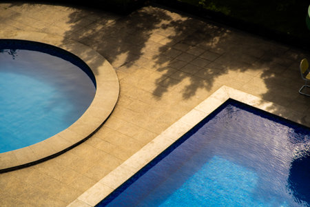 clean blue water swimming pool