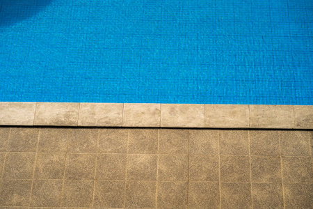 clean blue water swimming poolの写真素材