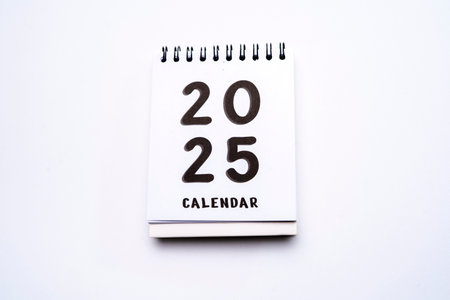 2025 desk calendar with white background