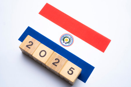 2025, Paraguay, Paraguay flag with date block, Concept, Important events for Paraguay in the new...