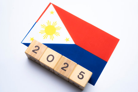 2025, Philippines, Philippines flag with date block, Concept, Important events for Philippines in...