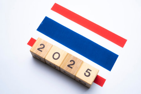 2025, Thailand with date block, Concept, Important events for Thailand the new year, election, economy, social activities, central bank, Thailand foreign policyの写真素材