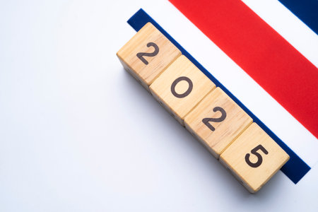 2025, Costa Rica, Costa Rica flag with date block, Concept, Important events for Costa Rica in the...