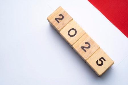 2025, Indonesia, Indonesia flag with date block, Concept, Important events for Indonesia in the new...