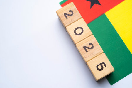 2025, Guinea Bissau flag with date block, Concept, Important events for Guinea Bissau City the new...