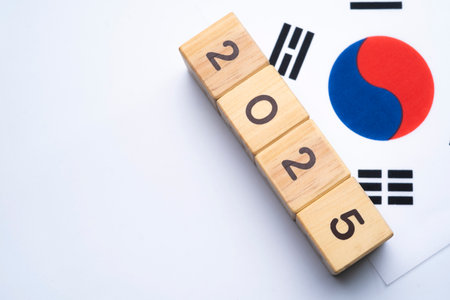2025, South Korea with date block, Concept, Important events for South Korea the new year, election,...