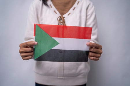 A person holding the flag with prideの写真素材
