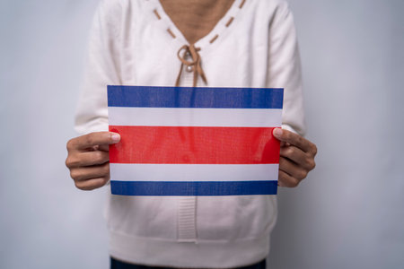 Hands Holding National Flag of Thailandの写真素材