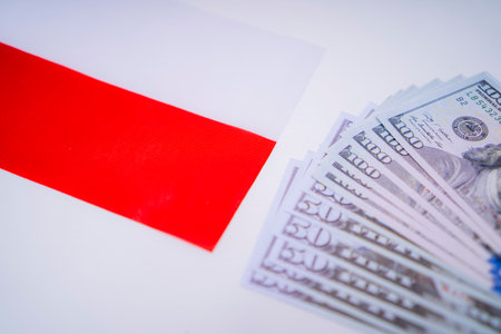 Indonesia Flag And US Dollar Currency Exchangeの写真素材