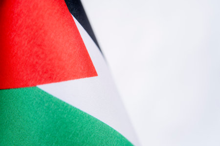 Close Up Palestine Flag Fabric Texture Detailの写真素材