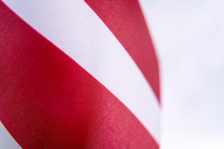 Austria National Flag Fabric Texture Close Upの写真素材