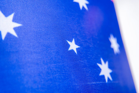 Australian Flag Southern Cross Blue Fabric Macro