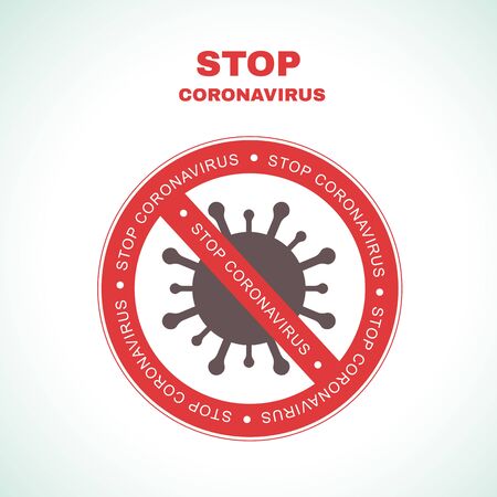 No Infection and Stop Coronavirus. Pandemic medical concept with dangerous cells. Vector illustrationのイラスト素材