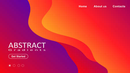 wavy geometric abstract background. colorful gradient. Modern template design for landing page. layout. banner. flyer. card. eps 10のイラスト素材