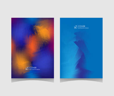 blue cover. Minimalistic gradient abstract background design, ice blue colorのイラスト素材