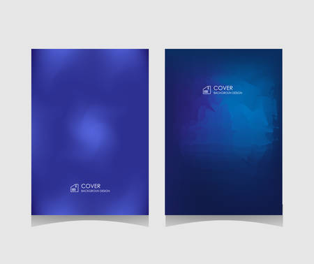 cover or leaflet template in blue. Minimalist mesh gradient abstract design, vector illustration.のイラスト素材