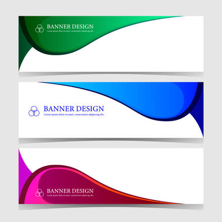 collection of modern banner templates. minimalist design with a gradient color. vector illustration.のイラスト素材