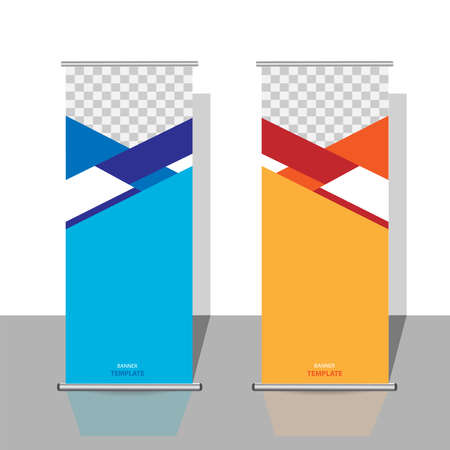 modern roll-up banner templates. geometric abstract vector design.のイラスト素材