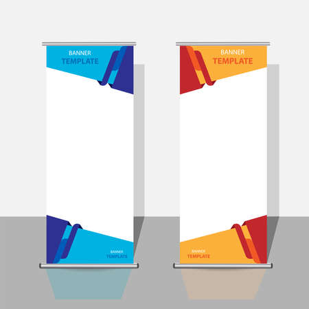 modern roll-up banner templates. geometric abstract vector design.のイラスト素材