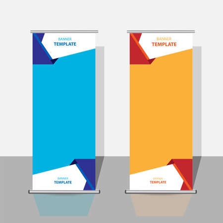 modern roll-up banner templates. geometric abstract vector design.のイラスト素材