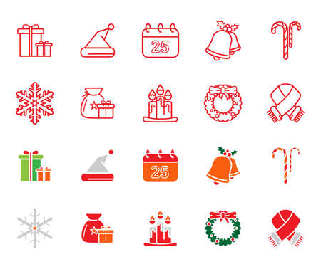 Merry Christmas icon collectionのイラスト素材