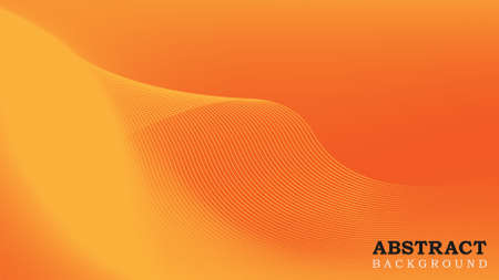 Wavy Abstract Background. Yellow and Orange Gradient Mesh Designのイラスト素材
