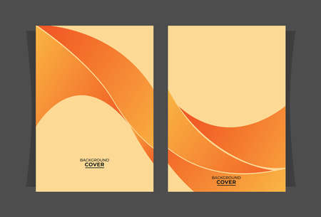 abstract covers with orange gradient elements, layout designs for annual events, brochures, folders, documents, etc.のイラスト素材