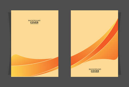 abstract covers with orange gradient elements, layout designs for annual events, brochures, folders, documents, etc.のイラスト素材