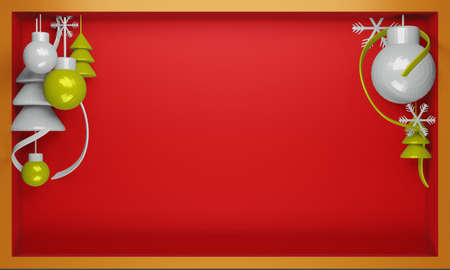 christmas event frame. 3d rendering backgroundの写真素材