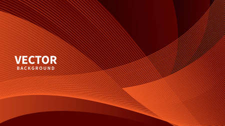 dark red minimalistic background with wavy orange lines. vector illustrationのイラスト素材