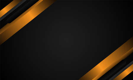 black futuristic abstract background with golden border blocksのイラスト素材