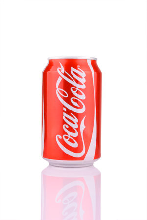 Kocaeli, Turkey - August 5, 2012: A can of Coca Cola isolated on white background with clipping pathのeditorial素材