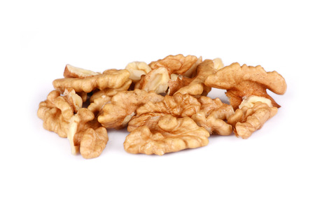 Group of Cracked Walnut isolated on white backgroundの写真素材