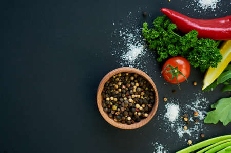 Ingredients for cooking. Rustic style. Top view. Selective focusの写真素材