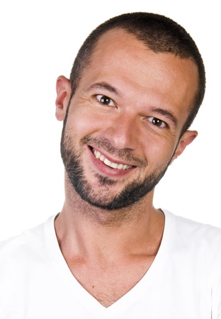 Man with happy facial expressionの写真素材