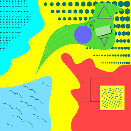 ABSTRACT MEMPHIS pattern for scarf and garmentのイラスト素材