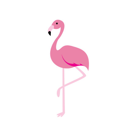 Pink flamingo icon vector isolated on white background for your web and mobile app design, Pink flamingo logo conceptのイラスト素材