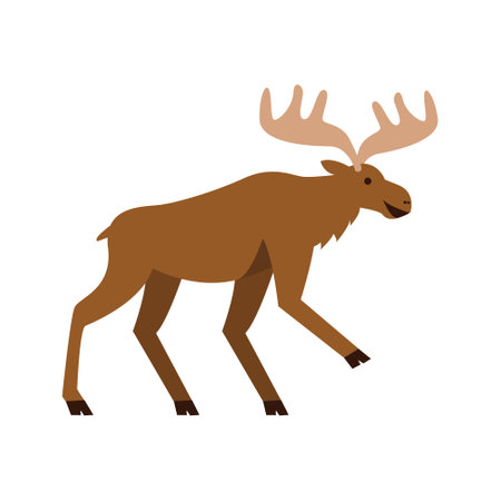 Moose icon. Flat illustration of moose vector icon for webのイラスト素材