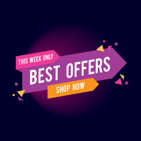 Best offer sale banner. Special offer for shopping. Vector illustration.のイラスト素材