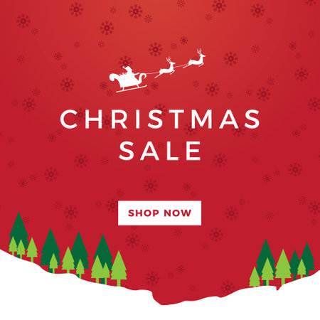 Christmas sale banner with Santa Claus and reindeer. Vector illustrationのイラスト素材
