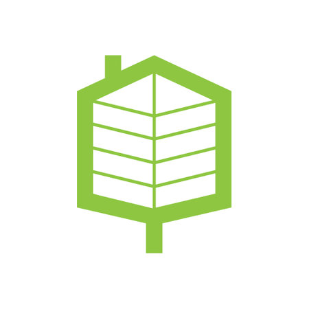 Green house icon isolated on white background for your web and mobile app designのイラスト素材